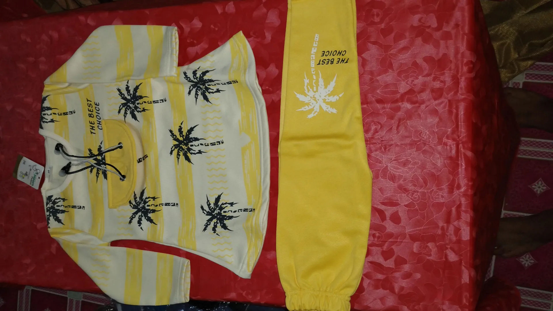 Yellow Palm Tree Two-Piece Outfit