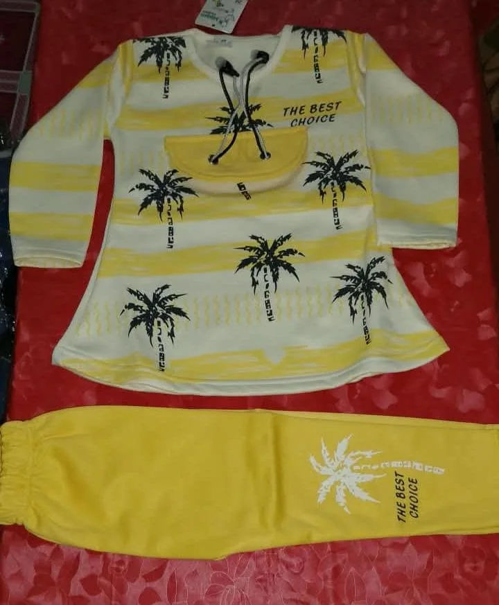 The Best Choice Palm Tree Print Outfit - Yellow