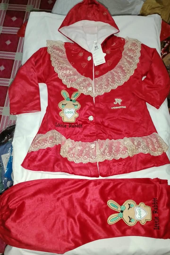 Red Little Rabbit Hooded Outfit Set