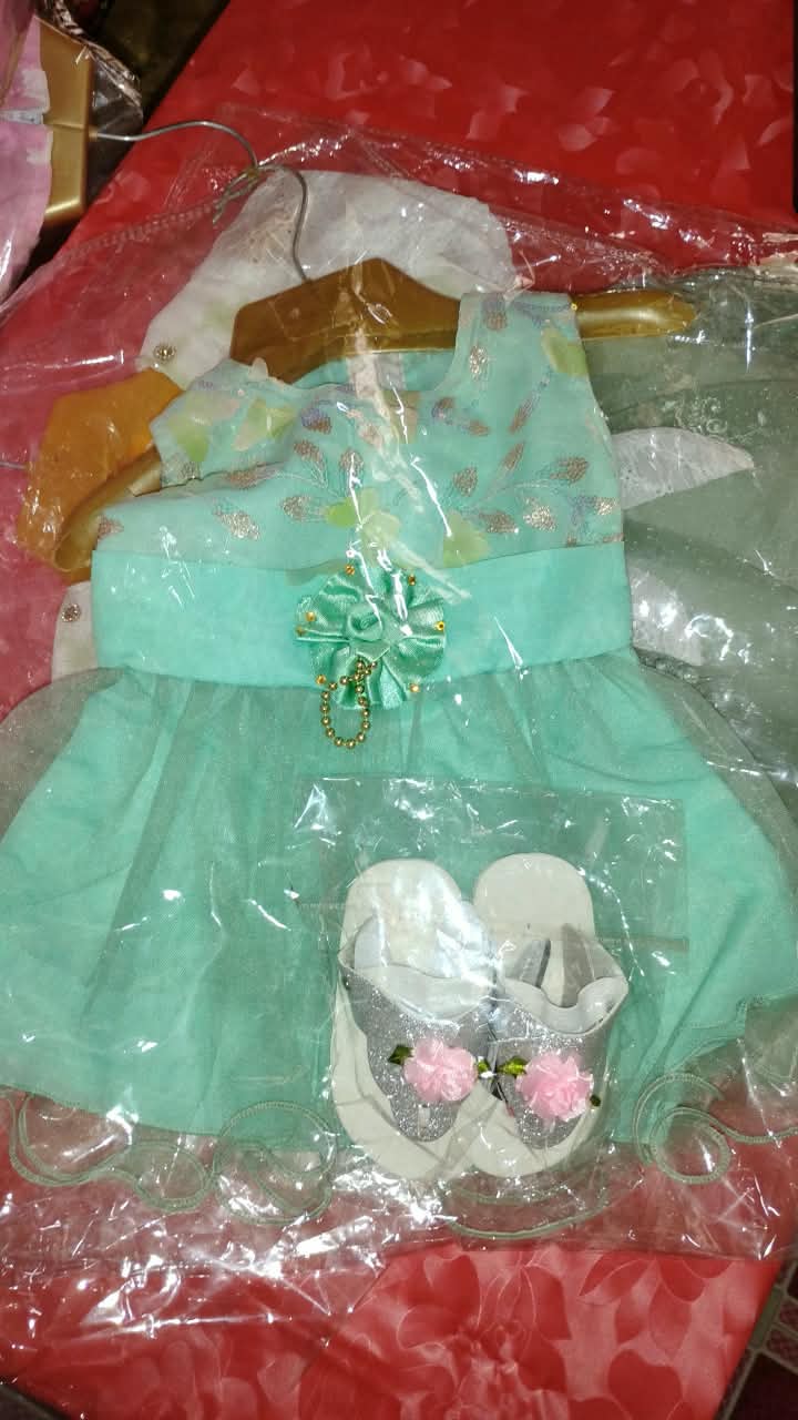 Green Frock with Matching Shoes