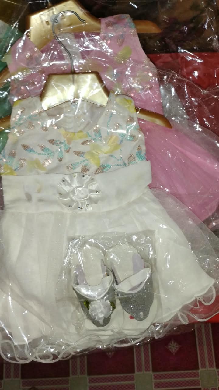 White Frock with Matching Shoes